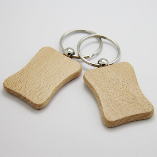 Wholesale 1500pcs Blank Waist Shape Wooden Key Chain DIY Promotion Customized Key Tags Promotional Gifts - DHL Free Shipping