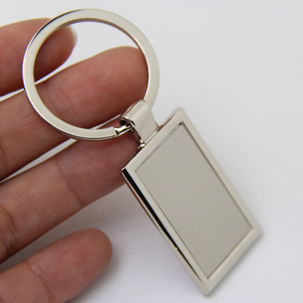 Wholesale-600Pcs Blank Metal Key Chain Promotion Key Tags Customize Logo Laser Key rings - Free Shipping