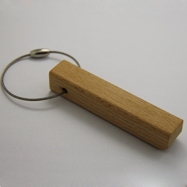 Wholesale 500Pcs Vintage Beech Wooden Key Chain 100% Natural Wood Car Tags Ornaments Jewelry Promotional KEY TAGS Gift -DHL Free shipping