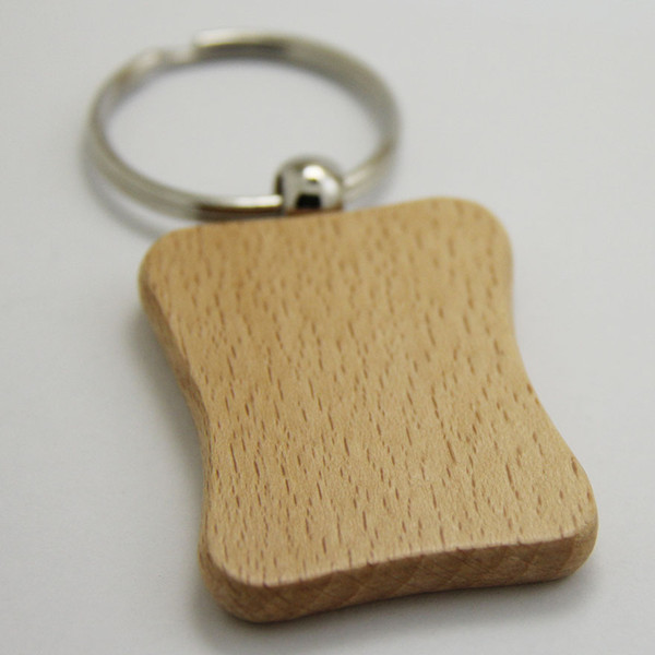 Wholesale 50pcs Blank Waist Shape Wooden Key Chain DIY Promotion Customized Key Tags Promotional Gifts - Free Shipping