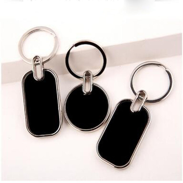 Wholesale 200Pcs Blank Circle Tungsten steel Metal Key Chain Promotion Key Tags Gift Customize Logo Laser Keyrings -Free Shipping