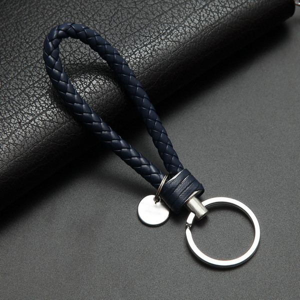 Leather, rope ring metal couple true leather car key chain men and women gifts