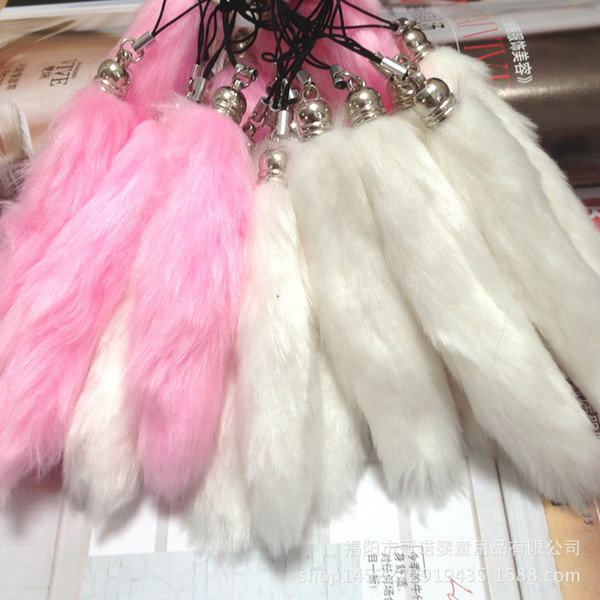 Korean Creative Fox Tail Simulation Mobile Phone Pendant Key Ring Hanging Bag Gift Wholesale