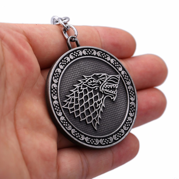 Game of Thrones Jewelry Keychain Song of Ice and Fire Stark Key Ring Alloy Pendant Key ring Souvenir