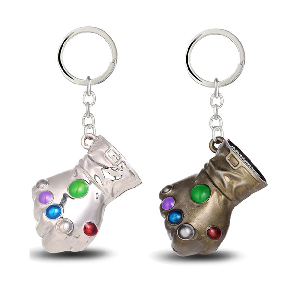 Jewels Movie Game Gifts Jewelry Thanos Infinity Gauntlet Keychain Metal Key Rings Chaveiro Key Chain Jewelry