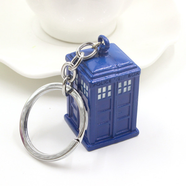 Key Chains Police Box Telephone Booth Blue Key rings KeyChains