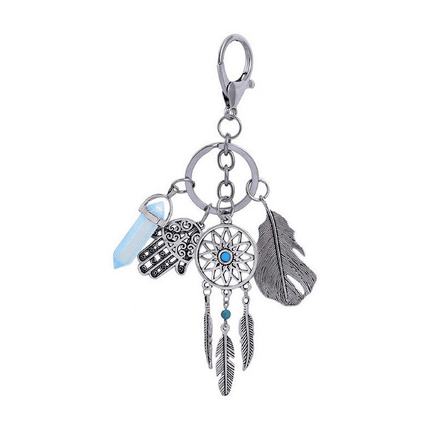 Fashion Dreamcatcher Key ring Silver Key holder Boho Jewelry Keychain Key Rings