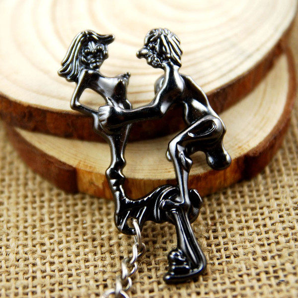 Moveable Mens-Womens Shinning make love Alloy Key Chain sex key ring individuality