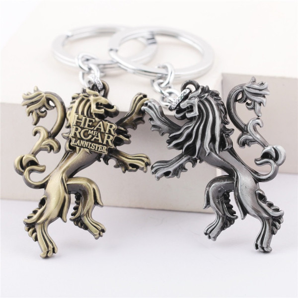 House Lannister Key Chain Game of Thrones Keychain Family Badge Keyring Movie Series Chaveiro Llavero Key Ring Key Holder porte