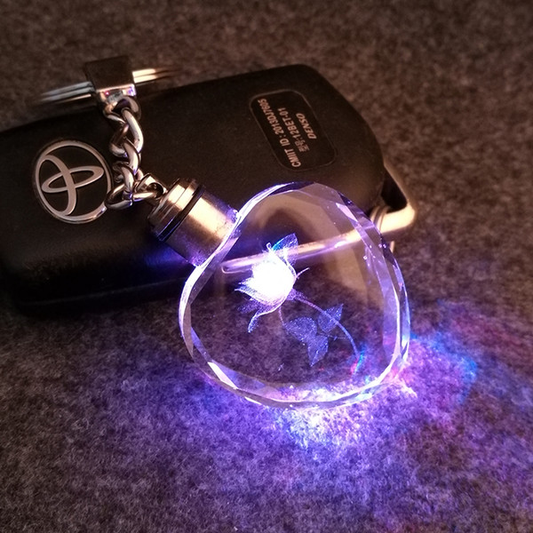 7 light LED key cover keychain for couples crystal key Flashlight chains key rings holder fantastic beasts tritium SNP SAN MERAH