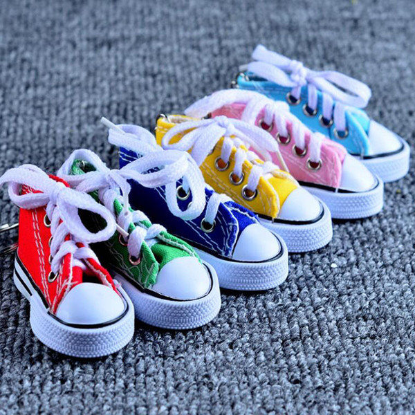 New Fashion mini Cute Canvas Sports Shoes Key Assorted Colors Sports Shoes Key Ring Toys kids gift