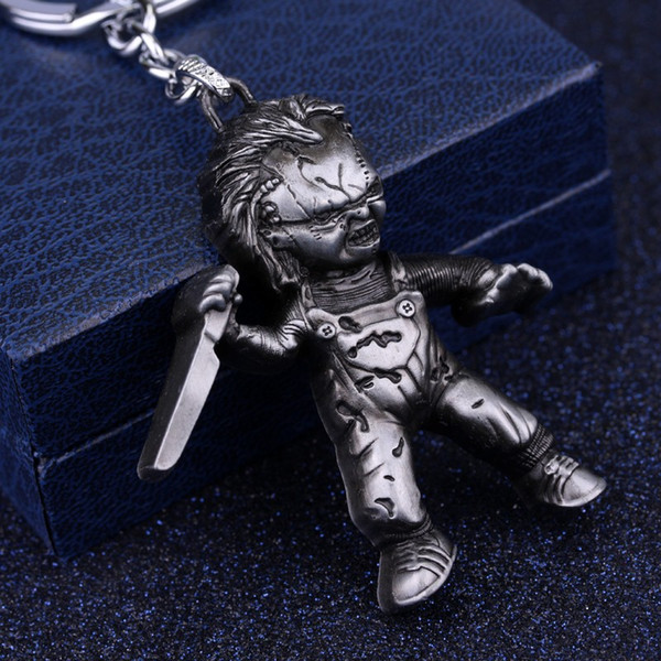 New Movie Seed of Chucky Curse Of Chuck Keychain Antique silver Plated And Antique Bronze Plated Metal Key chain Key Ring