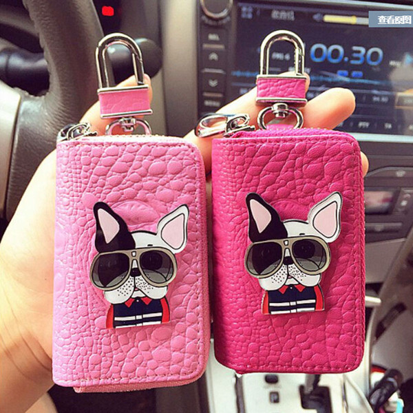 Cute Mini PU Leather Keychain Small Women Bag Charms Multifunction Woman Keyring Key Rings Coin Purse Key Holder Key Chains