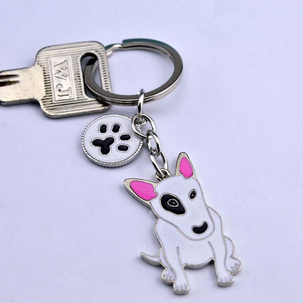 American Pit Bull Terrier keychains Pet key ring dogs pendants keychains woman Car key ring Tag best friend gift