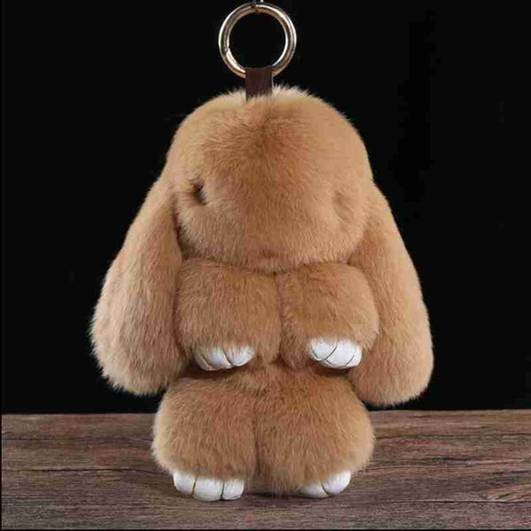 Rabbit Keychain Cute Fluffy Bunny Keychain Rabbit Fur Pompom Key Ring Pom Pom Toy Doll Bag Charm Car Key Holder