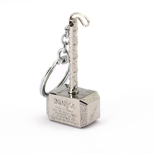 Silver For Thor's Hammer Mjolnir Keychain Car Charm Key Chain For The Avengers Key Ring Holder Chaveiro Pendant Jewelry Souvenir