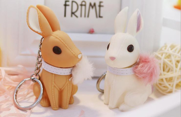 Creative Rabbit couple key chain Enamel car character pendant Cartoon key Ring manufacturer Wholesale fashion accessories