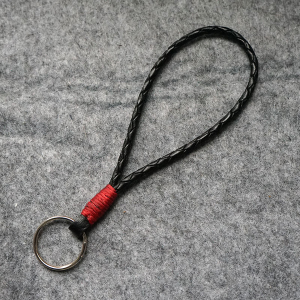 Pure leather hand-woven leather car keychain hand rope handmade stitching