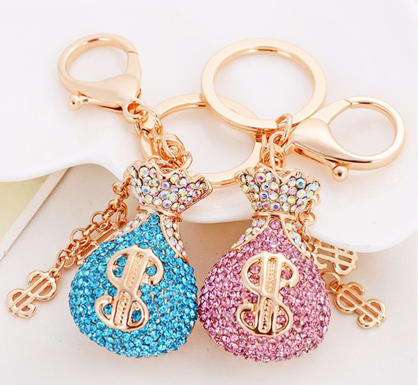 Chinese style diamond-encrusted pocket keychain and girl bag pendant