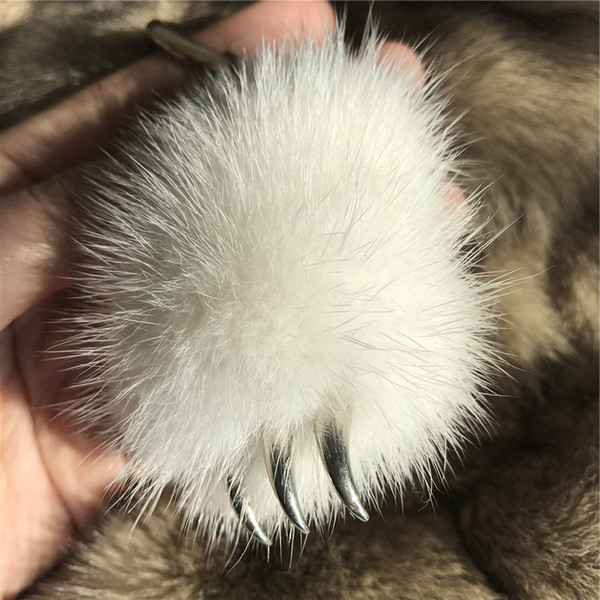 8cm White-Cute Genuine Real Fur Dewclaws Toy Doll Keychain Pendent Purse Gift