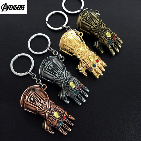 2018 New Movie Avengers 3 Infinity War Thanos Glove Gauntlet Keychain Anime Key Ring For Fans Souvenir Key Chain Jewelry