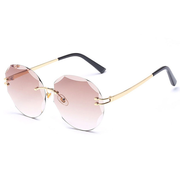 Sunglasses For Women Fashion Sun Glasses Ladies Sunglass Oversized Sunglases Womens High Quality Luxury Rimless Designer Sunglasses 6C5J18