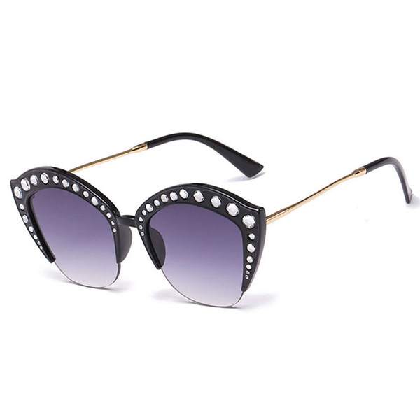 Sunglasses For Women Fashion Sun Glasses Ladies Luxury Sunglass Oversized Sunglases High Quality Rhinestone Designer Sunglasses 2C7J64