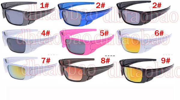 summer men beach spectacles fashion colorful sunglasses women Cycling Sports Outdoor riding Sun Glasses wide frame 9 colors free shipping