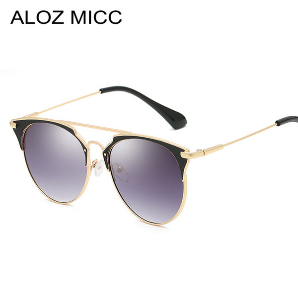 ALOZ MICC Luxury Women Cat Eye Frame Twin Beam Brand Designer Steampunk Sun Glasses UV400 A069