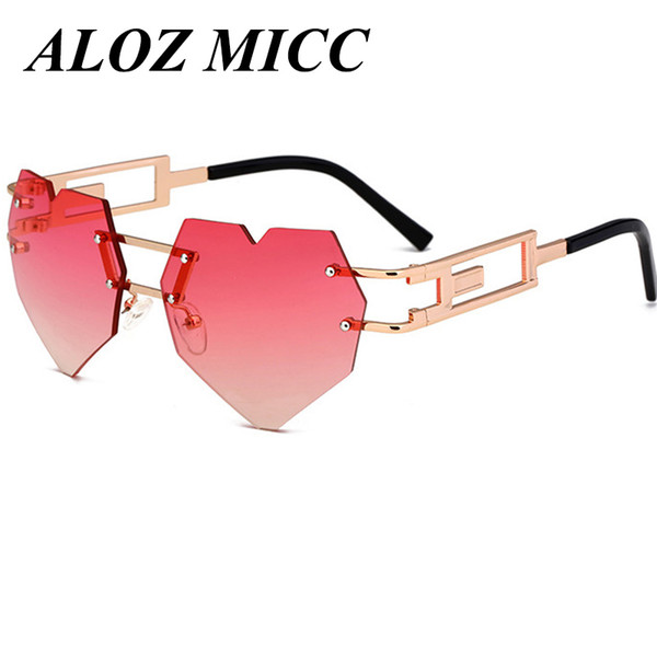 ALOZ MICC Brand Designer For Women Peach Heart Sunglasses For Ladies Metal Frame Glasses Eyewear Shades UV Protection A332