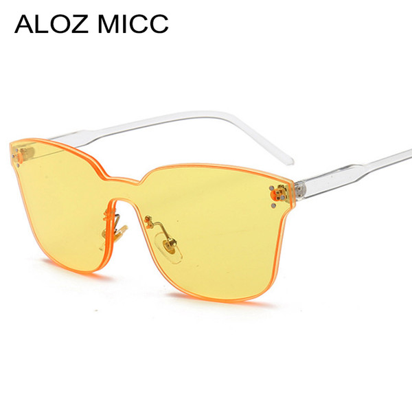 ALOZ MICC Oversized Rimless Sunglasses Women Fashion Candy Color Square Sun Glasses Female Acetate Frame Eyewear for Ladies A629