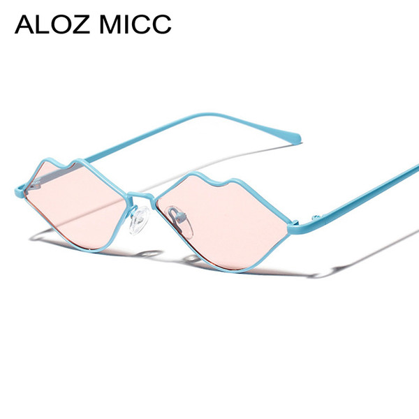 ALOZ MICC Fashion Women Lip Sunglasses 2019 New Small Frame Alloy Sunglasses for Women Brand Designer Eyewear UV400 A652