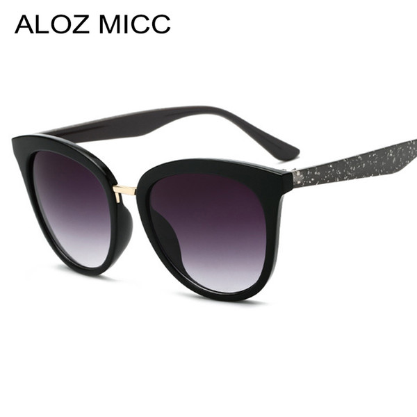 ALOZ MICC Retro Women Cat Eye Sunglasses 2019 Luxury Crystal Leg Sunglasses Women Shades Gradient Lens Sun Glasses Female A373