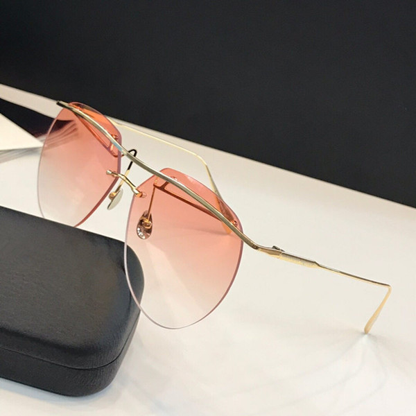 Fashion designer sunglasses 0155 Frameless high-end Luxury glasses for mens and womens top quality anti-UV400 eyewear with original box