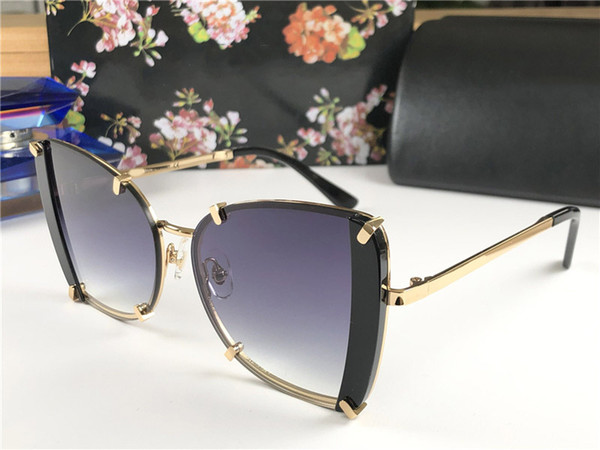 Fashion New Brand Designer Sunglasses Trend Cat Eye Frameless Sun glasses Wild Butterfly Frame Eyewear UV400 Protection Come with case