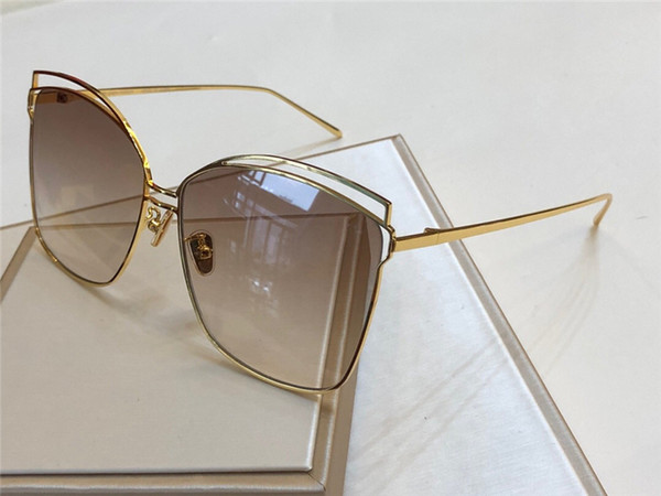 New Noble Designer Women Sunglasses Metal Cat Eye Frame Sun Glasses Trend Avant-garde Style UV400 protection eyewear Come with Box