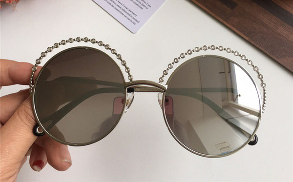 New Popular Sunglasses Designer Metal Big Round Frame Glasses Diamond Specially Designed Eyewear Mirror lens Come with case