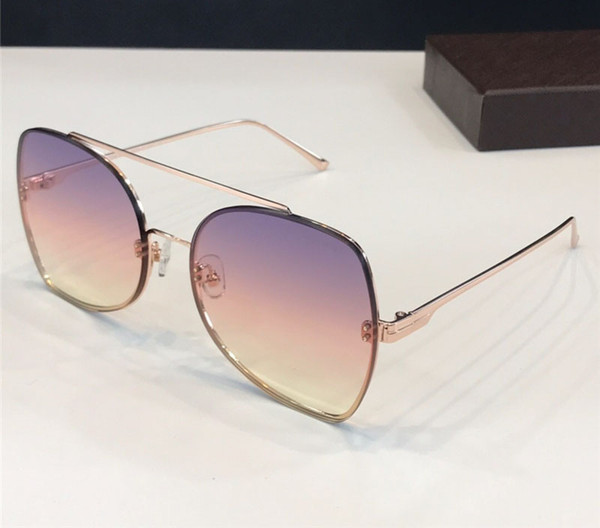 Luxury Designer Sunglasses Fashion metal rimless glasses Simple Atmosphere Style Top Quality Eyewear UV400 Protection Come With Case