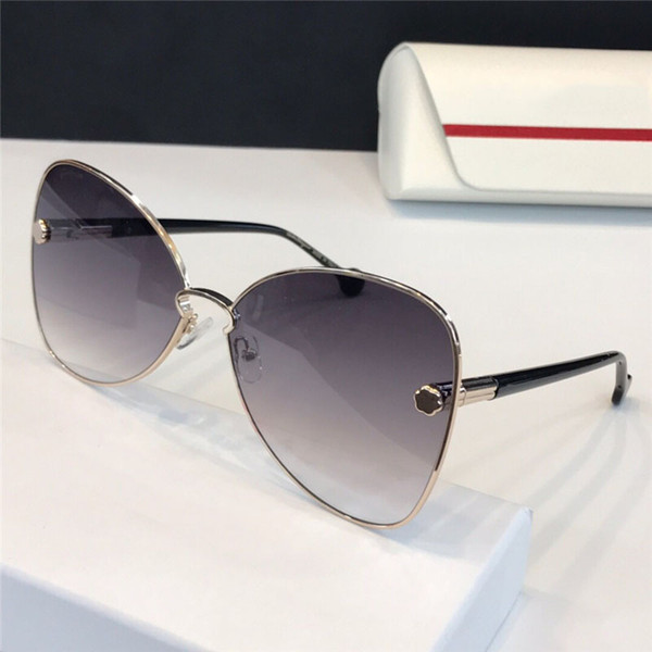 New Fashion Designer Women Sunlgasses Metal butterfly Frame Glasses Charming Gradient color Lens Eyewear UV400 protection With Box