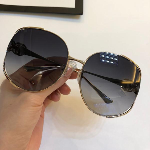 Luxury 0225 Sunglasses For Women Brand Design Popular Fashion 0225S Summer Big Face Style Top Quality UV Protection Lens Come With Case