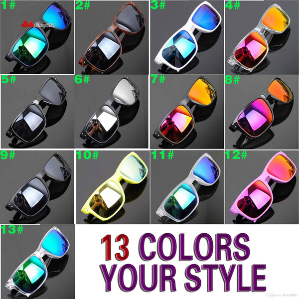 13 colors summer men sunglasses women reflective coating sun glass cycling sports dazzling brand new eyeglasses