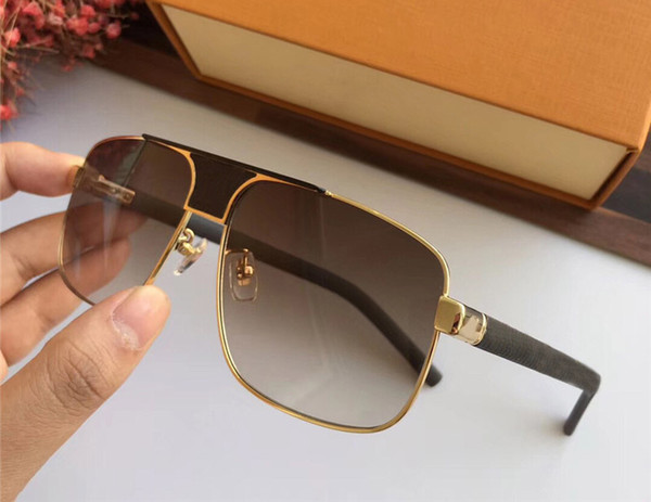 Hot Sell Luxury Designer For Men Sunglasses Retro Square Leather Glasses Legs Eyewear UV400 Protection Come With Package