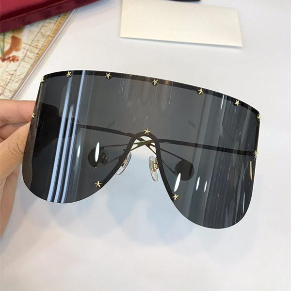 Specially designed exaggeration style sunglasses 0488 big square Frameless trend avant-garde high-end glasses anti-UV400 eyewear with case