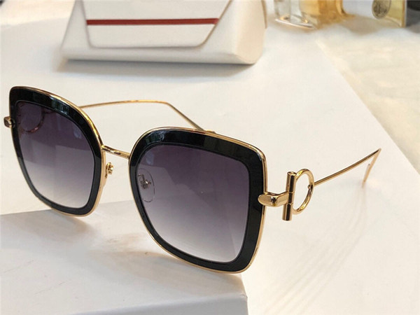 Popular Women Brand Designer Sunglasses Metal and Plank Square Frame Glasses Fashion Simple Style Eyewear Top Quality Come with case