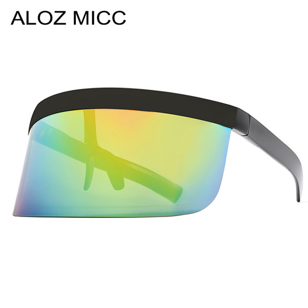 ALOZ MICC Luxury Big Frame Shield Visor Sunglasses Men 2019 Brand Designer Sexy Oversized Retro Mirror Sun Glasses For Women Eyewear A402