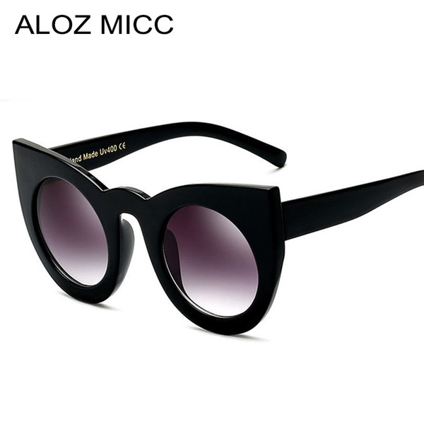 ALOZ MICC Women Sunglasses Big Frame Mirror Glasses Chunky Cat Eye Sunglasses Women Brand Designer Sunglasses A019