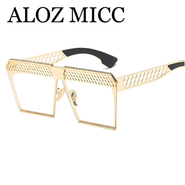 ALOZ MICC Women Luxury Square Sunglasses Oversized Sun Glasse Hollow Eye Frame High QualityAlloy Brand Designer Sun Glasses Gafas de sol W56