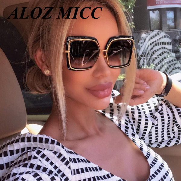 ALOZ MICC Lady New Design Sunglasses Square Driving Mirror Classic Sun Glasses Women Luxury Brand Shades UV400 Oculos De Sol Gafas A349