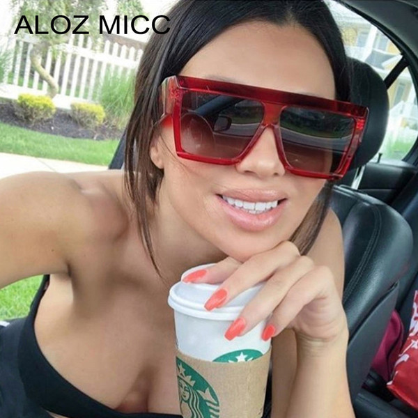 ALOZ MICC Fashion Big Frame Square Sunglasses Women 2018 New Vintage Acetate Oversized Sun Glasses Female UV400 Eyewear A621