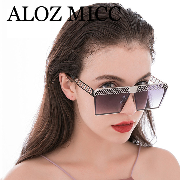 ALOZ MICC Women Sunglasses 2019 Brand Designer Sunglasses For Men Vintage Flat Top Oversized Square Glasses Men Gafas de sol UV400 W560